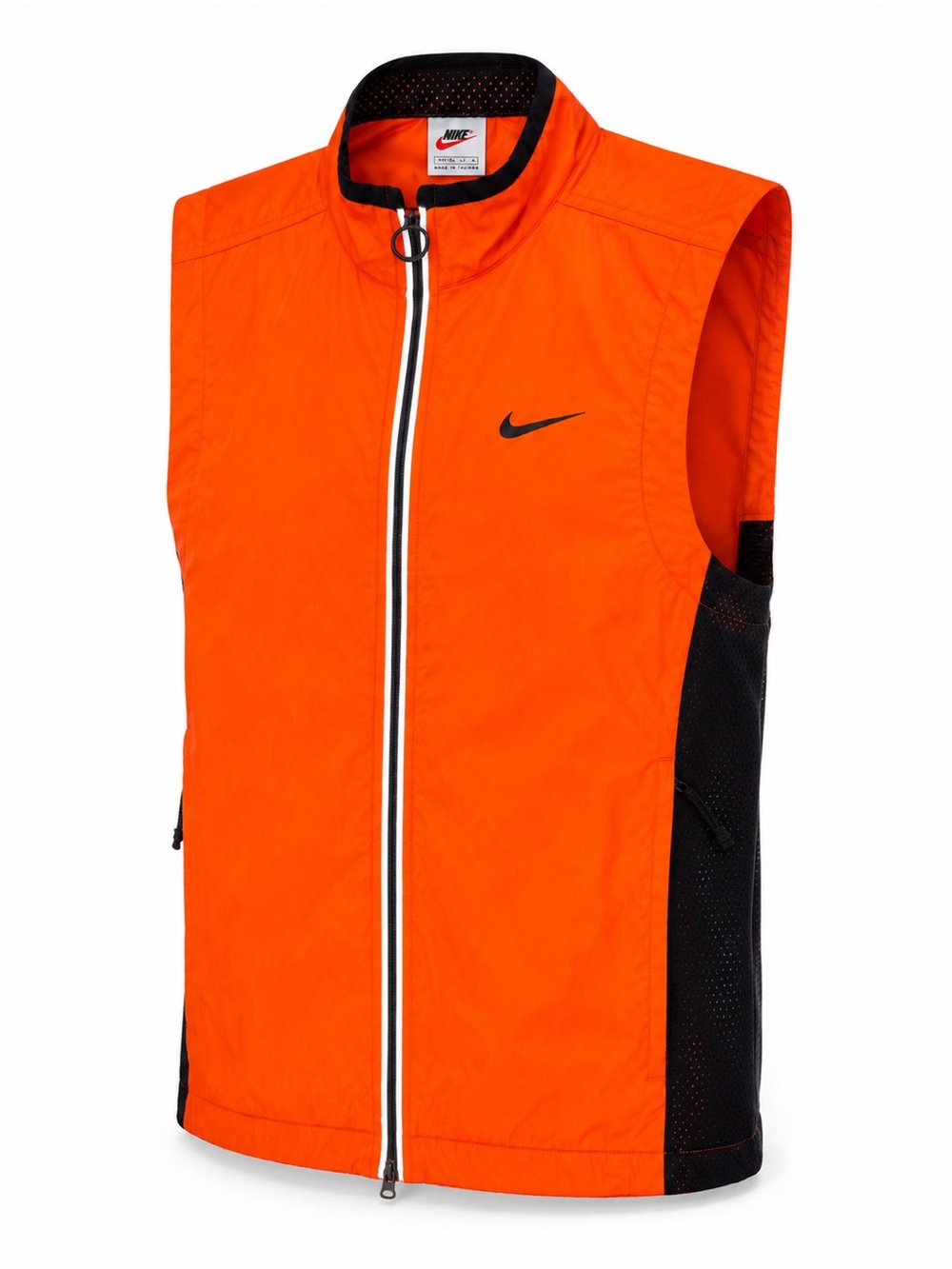 Nike Men’s Orange Zip-Front Athletic Vest with Black Accents